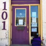 Look for the purple door